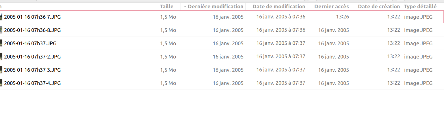 Logiciel créé par lancelle clara : File date sorter - to change image exif dates