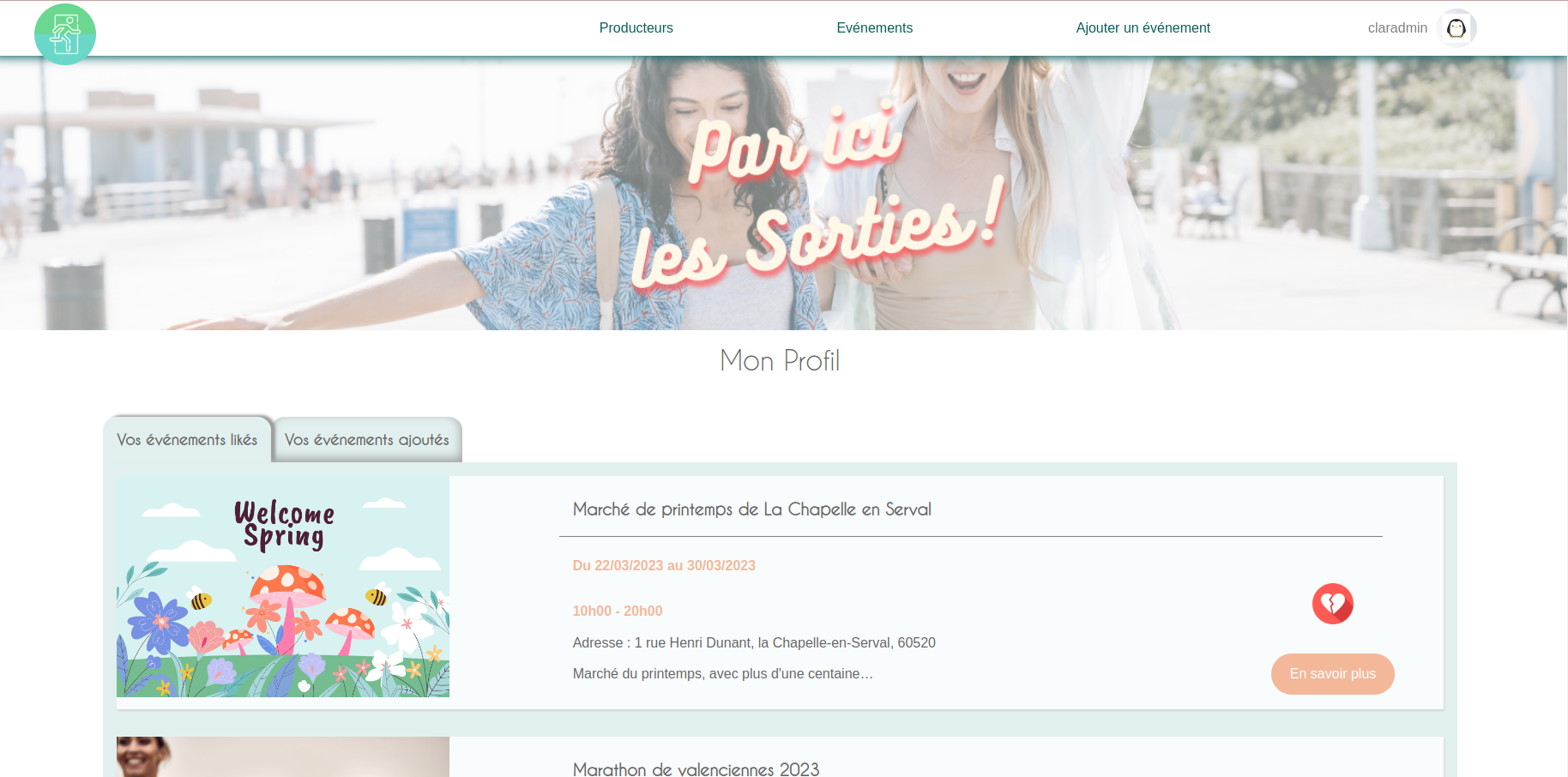 site web créé par lancelle clara : PILS - Par ici les sorties